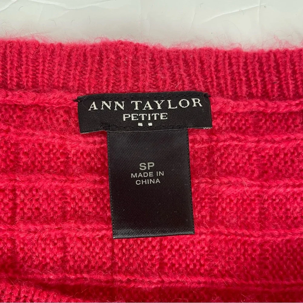 Ann Taylor Hot Pink Chunky‎ Knit Sweater Size Small Petite